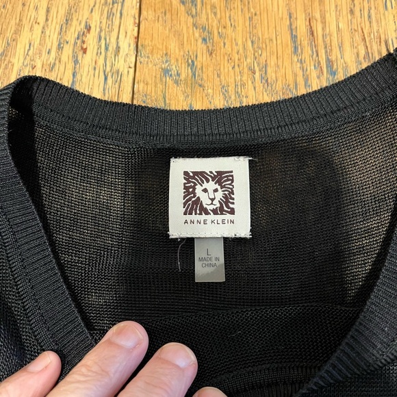 ❣️🖤 ANNE KLEIN – Sleeveless Knit Top Black – Size L - Picture 2 of 9